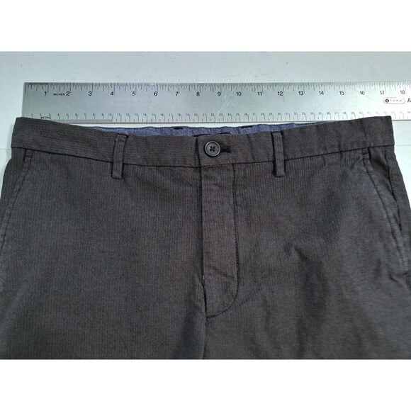Banana Republic Men's 33x32 Pants Gray Herringbone Aiden Fit Dress Formal - Picture 9 of 10